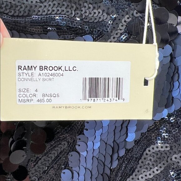 Ramy Brook Women's Donnelly Sequin Midi Skirt - Navy - 4 - New with tags - Picture 4 of 10